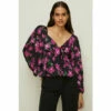 Oasis Dobby Satin Floral Tie Front Top For Female -Oasis Sales Store unnamed file 3199