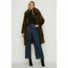 Oasis Rachel Stevens Collared Longline Animal Faux Fur Coat For Female -Oasis Sales Store unnamed file 324