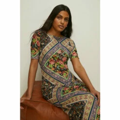 Oasis Petite Printed Mesh Midi T-shirt Dress For Female -Oasis Sales Store unnamed file 3250