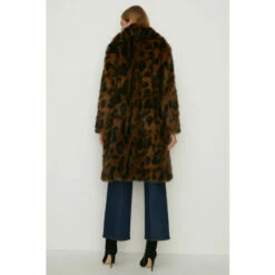 Oasis Rachel Stevens Collared Longline Animal Faux Fur Coat For Female -Oasis Sales Store unnamed file 326