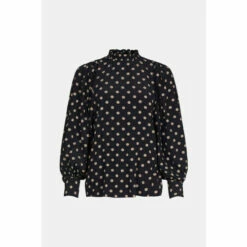 Oasis Spot Floral Print Volume Sleeve Smart Top For Female -Oasis Sales Store unnamed file 3265