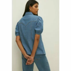 Oasis Western Puff Sleeve Chambray Shirt For Female 8 Oasis Western Puff Sleeve Chambray Shirt For Female -Oasis Sales Store unnamed file 3279