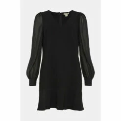 Oasis Crepe V-Neck Woven Sleeve Mini Dress For Female -Oasis Sales Store unnamed file 3284