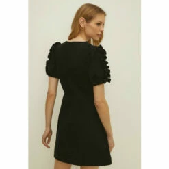 Oasis Laura Whitmore Stretch Denim Ruffle Sleeve Shift Dress For Female -Oasis Sales Store unnamed file 3299