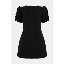 Oasis Laura Whitmore Stretch Denim Ruffle Sleeve Shift Dress For Female -Oasis Sales Store unnamed file 3300
