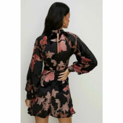 Oasis Floral Devore High Neck Skater Dress For Female -Oasis Sales Store unnamed file 3306