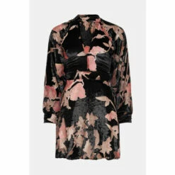 Oasis Floral Devore High Neck Skater Dress For Female -Oasis Sales Store unnamed file 3307