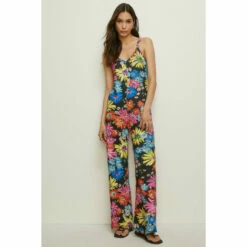 Oasis Floral Print Double Strap Jumpsuit For Female