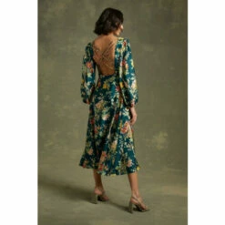 Oasis Pretty Floral Satin Back Detail Midi Dress For Female -Oasis Sales Store unnamed file 331