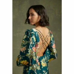 Oasis Pretty Floral Satin Back Detail Midi Dress For Female -Oasis Sales Store unnamed file 333