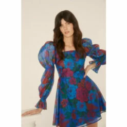 Oasis Floral Printed Square Neck Organza Dress For Female 11 Oasis Floral Printed Square Neck Organza Dress For Female -Oasis Sales Store unnamed file 3371