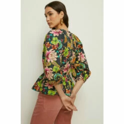 Oasis Carnival Paisley Printed Puff Sleeve Top For Female -Oasis Sales Store unnamed file 3374