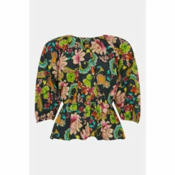 Oasis Carnival Paisley Printed Puff Sleeve Top For Female -Oasis Sales Store unnamed file 3375