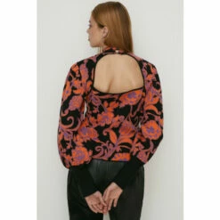 Oasis Statement Jacquard Open Back Knitted Top For Female -Oasis Sales Store unnamed file 3379