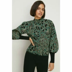 Oasis Statement Jacquard Open Back Knitted Top For Female -Oasis Sales Store unnamed file 3382