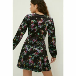 Oasis Petite Floral Velvet Empire Seam Mini Dress For Female -Oasis Sales Store unnamed file 3397