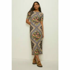 Oasis Printed Mesh Tie Back Midi Dress For Female -Oasis Sales Store unnamed file 3412