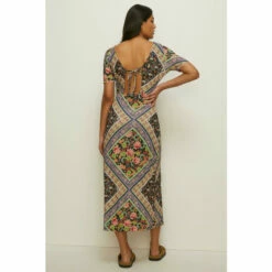 Oasis Printed Mesh Tie Back Midi Dress For Female -Oasis Sales Store unnamed file 3413