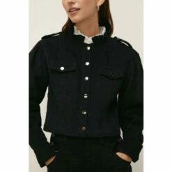 Oasis Cord Puff Sleeve Crop Jacket For Female
