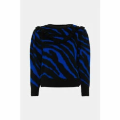 Oasis Frilly Yoke Animal Jacquard Jumper For Female -Oasis Sales Store unnamed file 3475