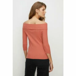 Oasis 3/4 Sleeve Rib Bardot Knit Jumper For Female -Oasis Sales Store unnamed file 3502