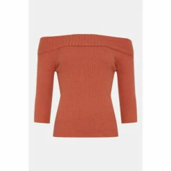 Oasis 3/4 Sleeve Rib Bardot Knit Jumper For Female -Oasis Sales Store unnamed file 3503