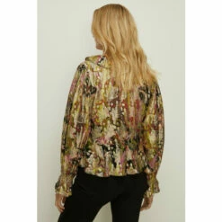 Oasis Metallic Paisley Printed Ruffle Blouse For Female -Oasis Sales Store unnamed file 3514