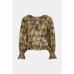 Oasis Metallic Paisley Printed Ruffle Blouse For Female -Oasis Sales Store unnamed file 3515