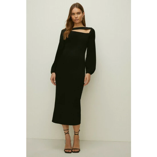 Oasis Scuba Crepe Cut Out Front Midi Dress For Female 7 Oasis Scuba Crepe Cut Out Front Midi Dress For Female - Image 5