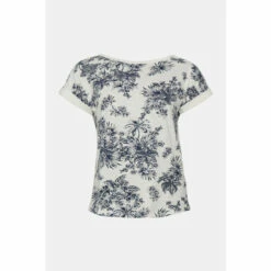 Oasis Tiger Palm Print Cotton Slub Roll Sleeve T-Shirt For Female 11 Oasis Tiger Palm Print Cotton Slub Roll Sleeve T-Shirt For Female -Oasis Sales Store unnamed file 3535