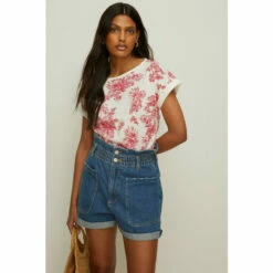 Oasis Tiger Palm Print Cotton Slub Roll Sleeve T-Shirt For Female 13 Oasis Tiger Palm Print Cotton Slub Roll Sleeve T-Shirt For Female -Oasis Sales Store unnamed file 3537