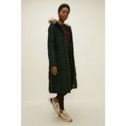 Oasis Pu Trimmed Cotton Sateen Maxi Coat For Female -Oasis Sales Store unnamed file 355