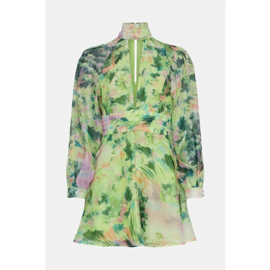 Oasis Rose Dufton Landscape Organza Mini Dress For Female 6 Oasis Rose Dufton Landscape Organza Mini Dress For Female - Image 4