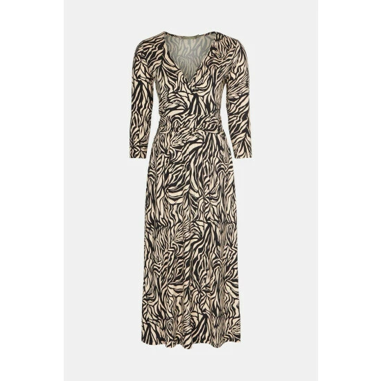 Oasis Animal Print Fixed Wrap Jersey Midi Dress For Female 6 Oasis Animal Print Fixed Wrap Jersey Midi Dress For Female - Image 4