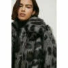 Oasis Collared Longline Animal Faux Fur Coat For Female -Oasis Sales Store unnamed file 357