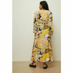 Oasis Pastel Swirl Print V Neck Midi Dress For Female -Oasis Sales Store unnamed file 3570