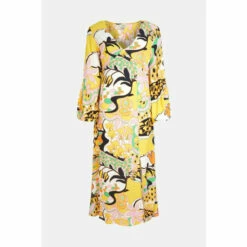 Oasis Pastel Swirl Print V Neck Midi Dress For Female -Oasis Sales Store unnamed file 3571