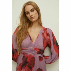 Oasis Shimmer Plisse V Neck Maxi Dress For Female -Oasis Sales Store unnamed file 3598