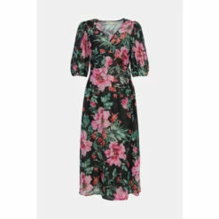 Oasis Soft Floral Printed Wrap Dress For Female -Oasis Sales Store unnamed file 3625