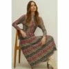 Oasis Floral Mesh Ruched Bodice Pleated Midi Dress For Female -Oasis Sales Store unnamed file 3633