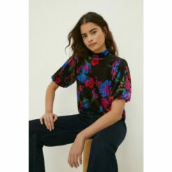 Oasis Floral Velvet Puff Sleeve Top For Female 8 Oasis Floral Velvet Puff Sleeve Top For Female -Oasis Sales Store unnamed file 3645