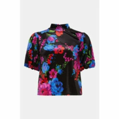 Oasis Floral Velvet Puff Sleeve Top For Female 10 Oasis Floral Velvet Puff Sleeve Top For Female -Oasis Sales Store unnamed file 3647