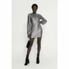Oasis Metallic Textured Balloon Sleeve Dress For Female -Oasis Sales Store unnamed file 3658