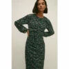 Oasis Ruched Front Long Sleeve Floral Midi Dress For Female -Oasis Sales Store unnamed file 3696