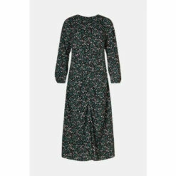 Oasis Ruched Front Long Sleeve Floral Midi Dress For Female -Oasis Sales Store unnamed file 3699