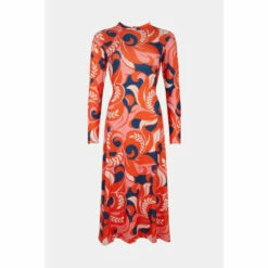 Oasis Paisley Print Jersey Funnel Neck Midi Dress For Female -Oasis Sales Store unnamed file 3710