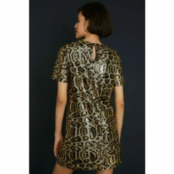 Oasis Animal Sequin Short Sleeve T-shirt Mini Dress For Female -Oasis Sales Store unnamed file 3723