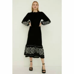 Oasis Rachel Stevens Embroidered Velvet Midi Dress For Female -Oasis Sales Store unnamed file 3732