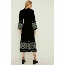 Oasis Rachel Stevens Embroidered Velvet Midi Dress For Female -Oasis Sales Store unnamed file 3734