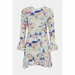 Oasis Charlie Taylor Scenic Print Skater Dress For Female -Oasis Sales Store unnamed file 3740